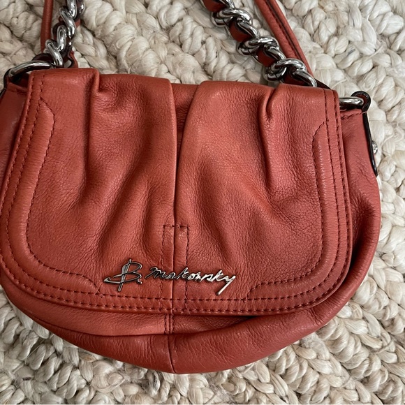 B Makowsky Crossbody Bag burnt orange flap - Picture 2 of 11